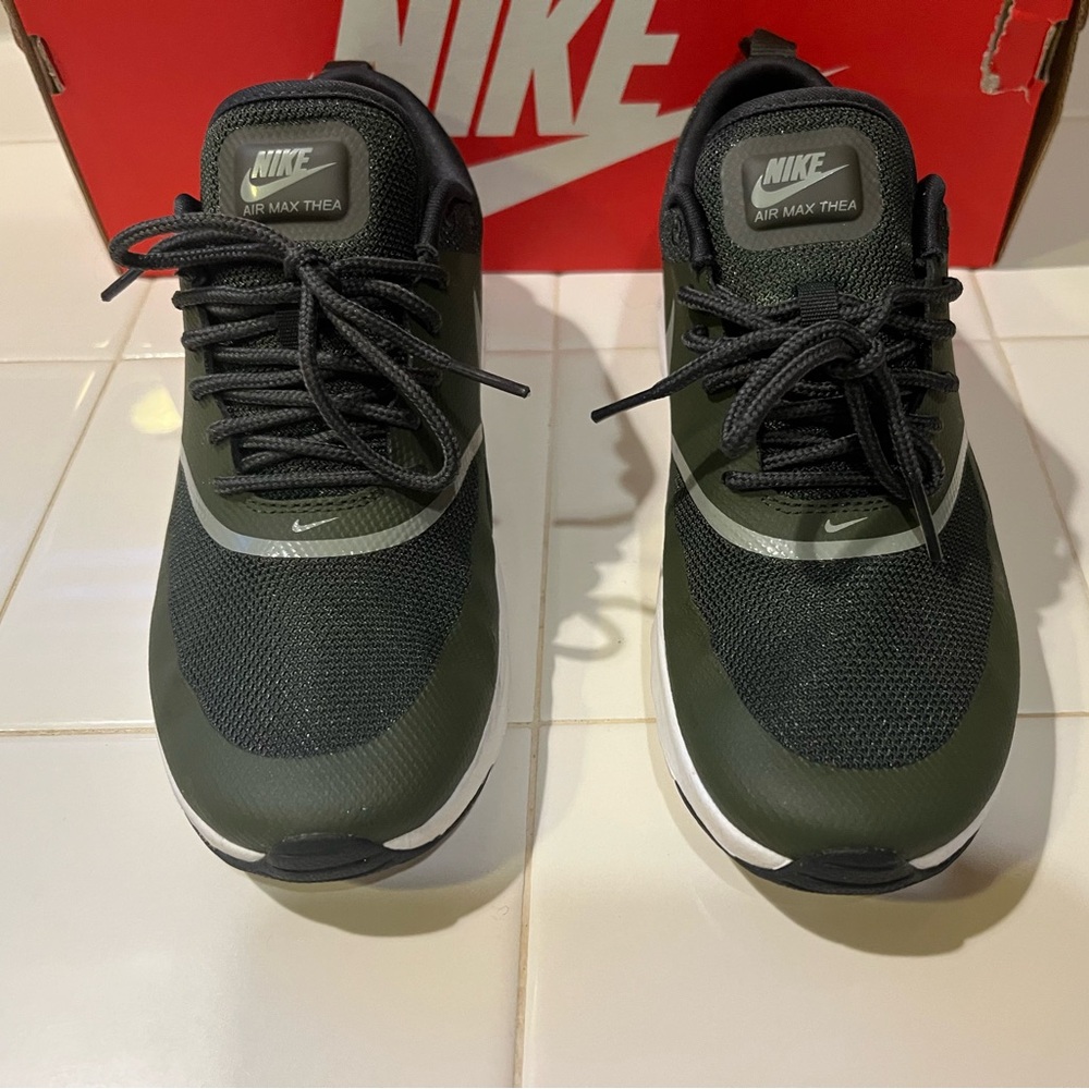 Nike Air Max Thea Black and Olive Sneakers